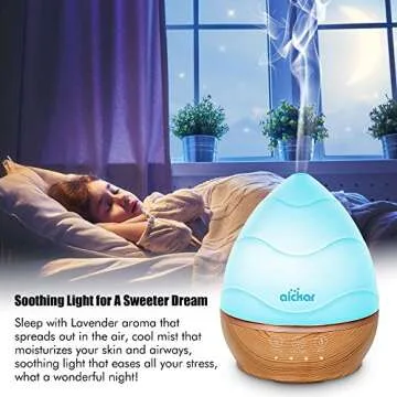 Aickar Egg Diffuser, 300ml Essential Oil Diffuser, Aromatherapy Diffuser with Touch Sensitive Buttons, Ultrasonic Cool Mist Humidifier with Night Light and Auto Shut-Off Function