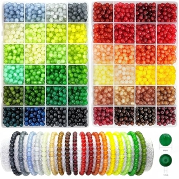 Gaspletu 2600PCS Colorful Glass Beads Jewelry Making Kit