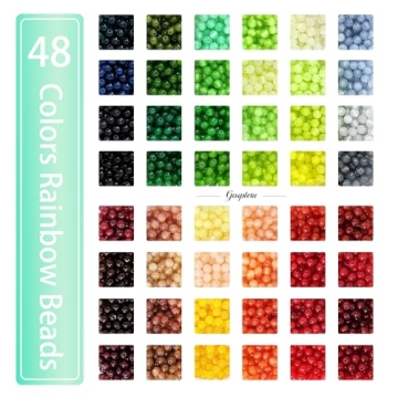 Gaspletu 2600PCS Colorful Glass Beads Jewelry Making Kit