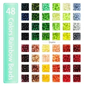 Gaspletu 2600PCS Colorful Glass Beads Jewelry Making Kit