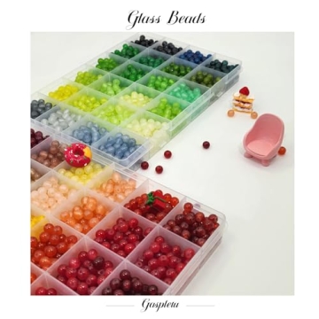 Gaspletu 2600PCS Colorful Glass Beads Jewelry Making Kit