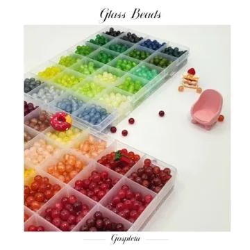 Gaspletu 2600PCS Colorful Glass Beads Jewelry Making Kit