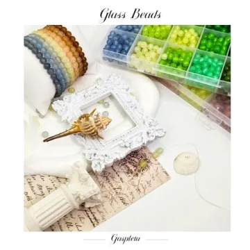 Gaspletu 2600PCS Colorful Glass Beads Jewelry Making Kit