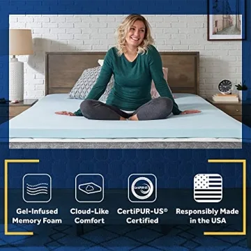 Sealy TrueForm 2" Memory Foam Mattress Topper, King, Blue