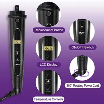 Versatile 6 in 1 Curling Wand Set for Perfect Curls