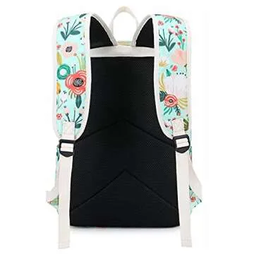 Octsky Kids Backpack for Girls Teens Elementary Middle School Bookbags Childs Back to School Bag with Lunch Box, Light green/Multi, One Size