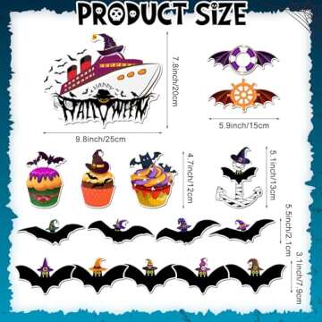 Kanayu 16 Pcs Cruise Door Decorations Halloween Cruise Door Decorations Magnetic Halloween Car Magne...