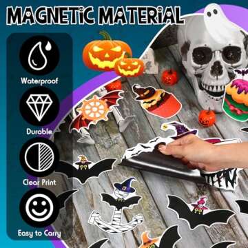 Kanayu 16 Pcs Cruise Door Decorations Halloween Cruise Door Decorations Magnetic Halloween Car Magnets Anchor Life Preserver Pumpkin Bats Ghost Magnets for Carnival Cruise Car Locker (Bat)