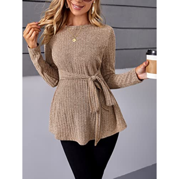 MakeMeChic Women's Maternity Casual Long Sleeve Tie Front Shirt