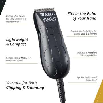 Wahl Professional Black Peanut Trimmer Compact Hair Clippertrimmer Lightweight Compact Corded