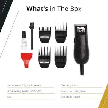 Wahl Professional Black Peanut Trimmer Compact Hair Clippertrimmer Lightweight Compact Corded
