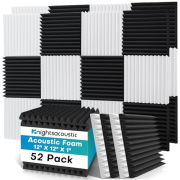 Knightsacoustic 52 Pack Acoustic Foam Panels - High Density, Noise Cancelling Studio Wedges