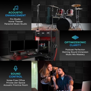 Knightsacoustic 52 Pack Acoustic Foam Panels High Density Noise Cancelling