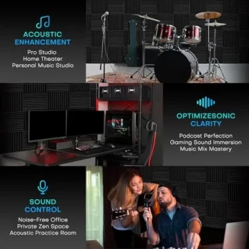 Knightsacoustic 52 Pack Acoustic Foam Panels High Density Noise Cancelling