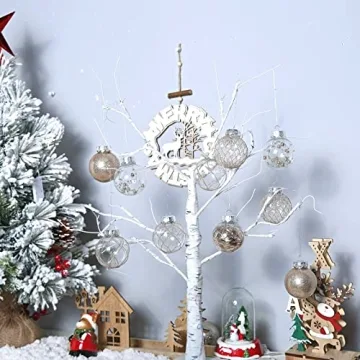 Clear Plastic Christmas Ball Ornaments 30ct for Holiday Decor