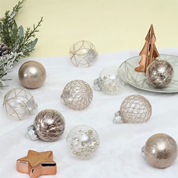 Clear Plastic Christmas Ball Ornaments 30ct for Holiday Decor