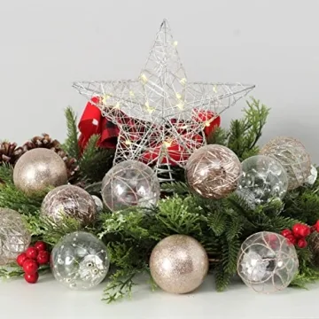 Clear Plastic Christmas Ball Ornaments 30ct for Holiday Decor