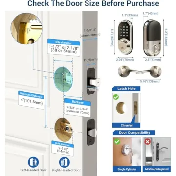 Veise Smart Lock - Keyless Entry with App Control and Auto Lock