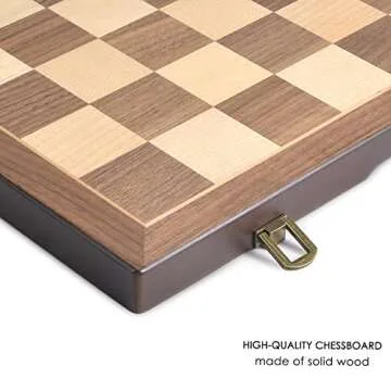 AMEROUS 15 Inch Magnetic Wooden Chess & Checkers Set