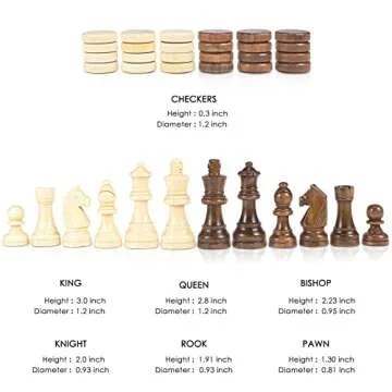 AMEROUS 15 Inch Magnetic Wooden Chess & Checkers Set