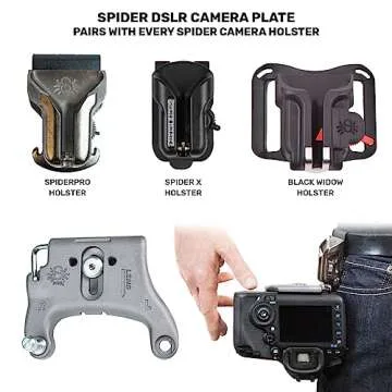 Spider Holster – SpiderPro DSLR Single Camera System v2 for Carrying ONE Professional Camera and Heavy Gear Featuring Belt with Built-In Self-Locking Camera Holster for Secure Quick-Draw Camera Access