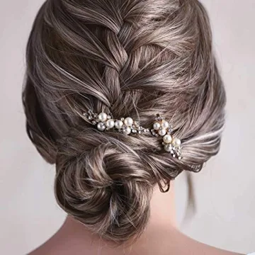 Asooll Pearl Hair Comb for Brides - Elegant Accessory