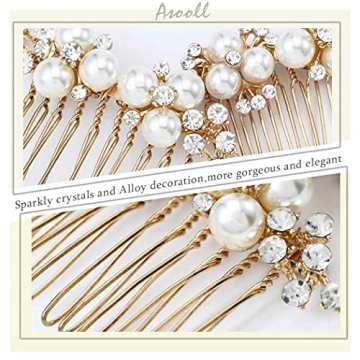 Asooll Pearl Hair Comb for Brides - Elegant Accessory