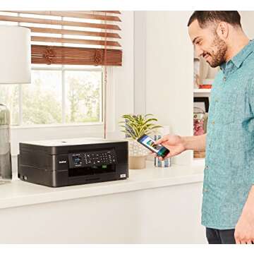 Brother Wireless All-in-One Inkjet Printer, MFC-J491DW, Multi-function Color Printer, Duplex Printing, Mobile Printing,Amazon Dash Replenishment Enabled, Black, 8.5 (MFCJ491DW)