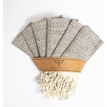 Smyrna Turkish Cotton Wash Cloths Pack of 6 | 12"x17" | Versatile Bath Towels for Bathroom, Hotel, S...