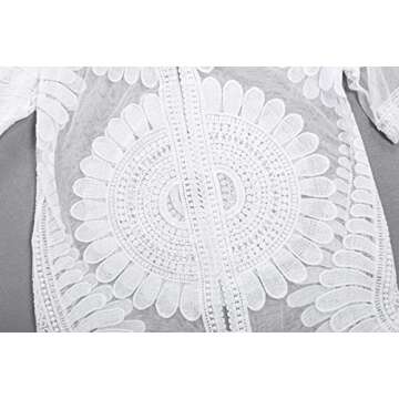 Jeasona Swimsuit Coverup for Women Bathing Suit Swim Swimwear Beach Kimono (M, White)