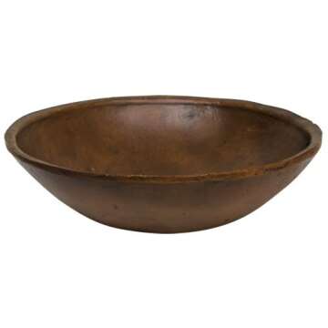 C&W Bowl - Treenware Smooth Shallow Bowl - Primitive Country Rustic Home Decor