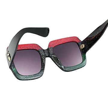 FEISEDY Retro Trendy Square Sunglasses for Women Oversized Stylish Inspired Shades Vintage Desinger Sunglasses B2276