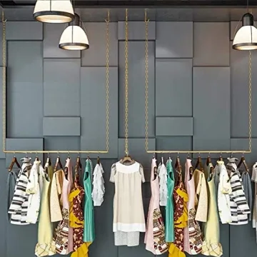 FURVOKIA Gold Adjustable Clothing Display Rack for Stylish Storage