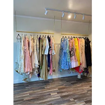 FURVOKIA Gold Adjustable Clothing Display Rack for Stylish Storage