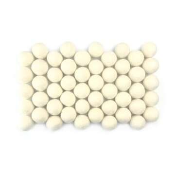 Natural White Felt Balls 50 Wool Pom Poms for Crafts