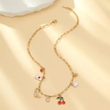 Gold Initial Charm Necklace for Women - Unique Jewelry