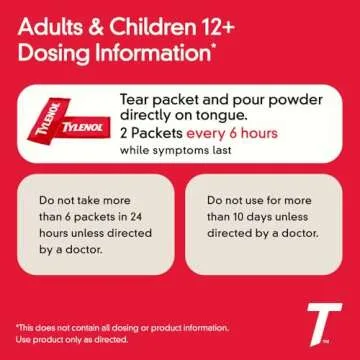 Tylenol Extra Strength Dissolve Packs, 500 mg Acetaminophen Pain Reliever & Fever Reducer, On-The-Go Powder Packets for Minor Aches & Pains, Ibuprofen- & Aspirin-Free, Berry Flavor, 32 ct