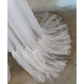 Nazapher Women’s Long Wedding Dress Robe Scarf Perspective tulle Lingerie Puffy Nightgown Champagne, X-Large