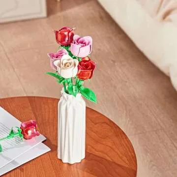 EWED Rose Flower Bouquet Building Set for Gifts