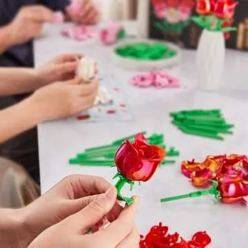 EWED Rose Flower Bouquet Building Set for Gifts