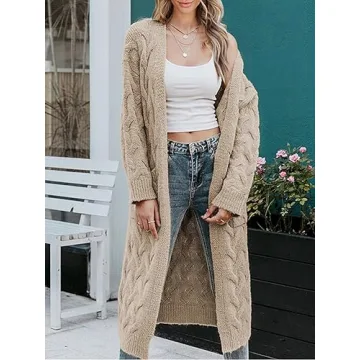 ZIWOCH Women's Cozy Long Cardigan with Pockets