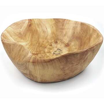 EWEIGEER Hand-Carved Wooden Salad Bowl for Unique Serving