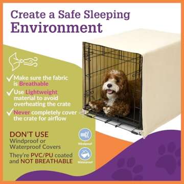 Pet Dreams Dog Crate Cover - Breathable Fabric Comfort