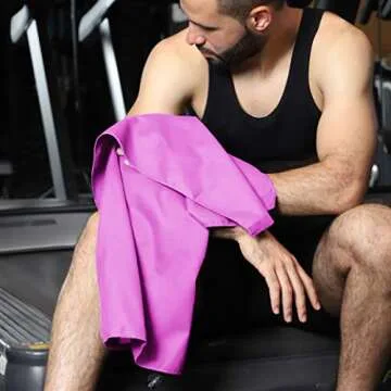 Rainleaf Microfiber Towel, 30 X 60 Inches. Purple