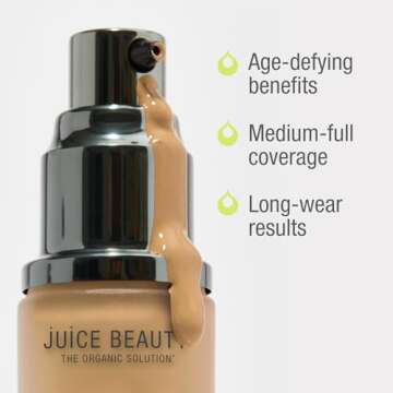 Juice Beauty Phyto-Pigments Flawless Serum Foundation - 14 Sand - 30 mL - Medium-to-Full, Long-Lasting Coverage - Reduces Look of Wrinkles + Pores - Vegan, Cruelty Free