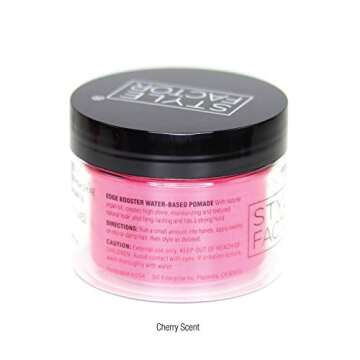 EDGE BOOSTER Style Factor Strong Hold Water-Based Pomade - Super Shine & Moisture 3.38oz (CHERRY)