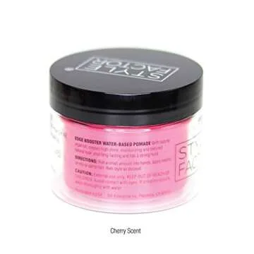 EDGE BOOSTER Style Factor Strong Hold Water-Based Pomade - Super Shine & Moisture 3.38oz (CHERRY)