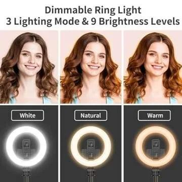 BoxWave Stand and Mount Compatible with Samsung Galaxy A12 - RingLight SelfiePod, Selfie Stick Extendable Arm with Ring Light - Jet Black