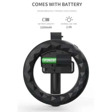 BoxWave Stand and Mount Compatible with Samsung Galaxy A12 - RingLight SelfiePod, Selfie Stick Extendable Arm with Ring Light - Jet Black