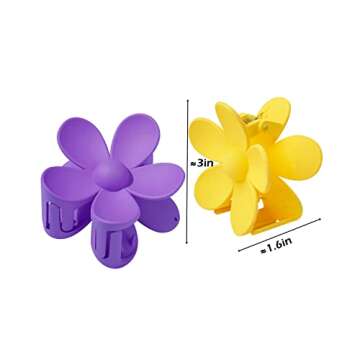 Flower Claw Clips for Hair Set of 8 – Strong Hold & Stylish
